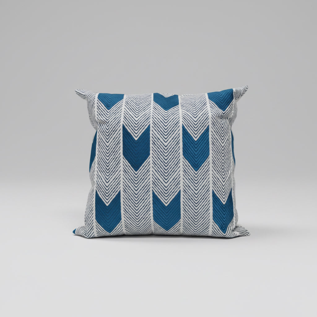 Arrow Aegean/ Midnight Embroidered pillow