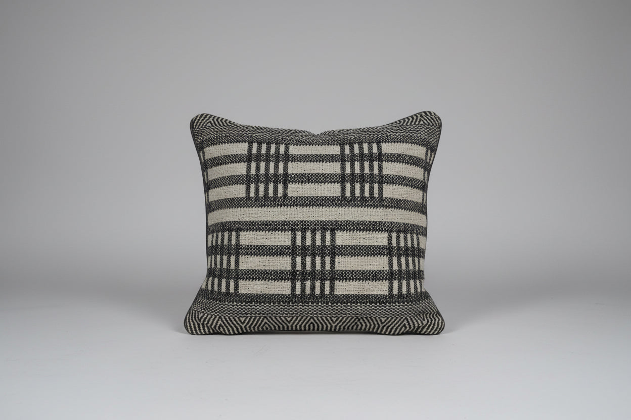 Taupe/ Charcoal Linear Pattern pillow