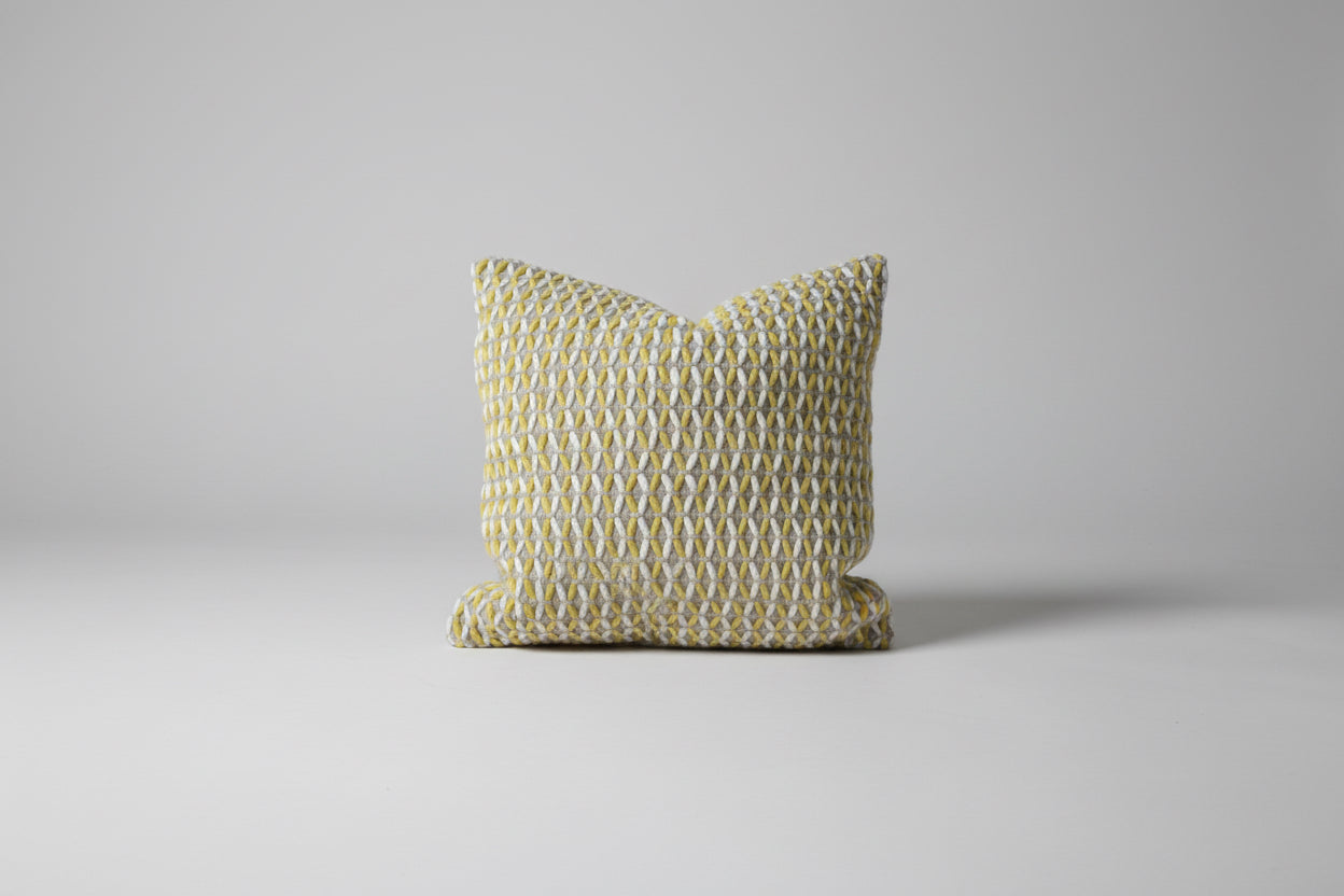 Yellow and white Geometric pillow