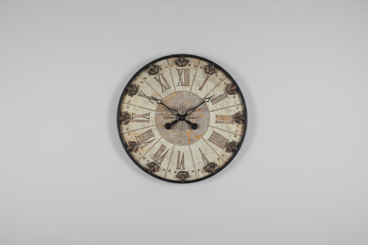 Antiqued Aluminum/ Bronze Clock