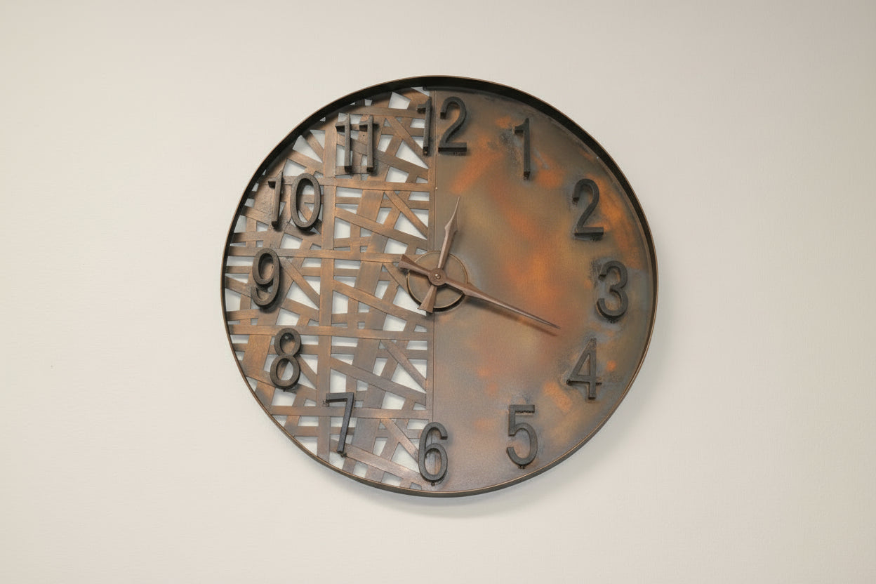 Rustic Metal Wall Clock