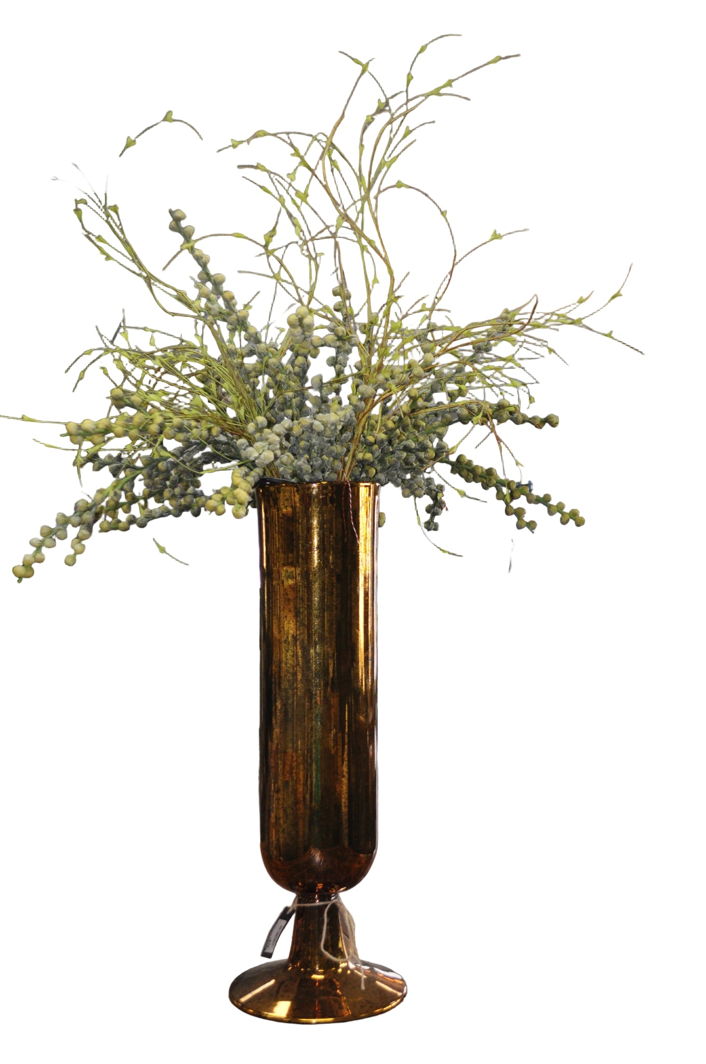 Tall Amber Vase Floral Arrangement