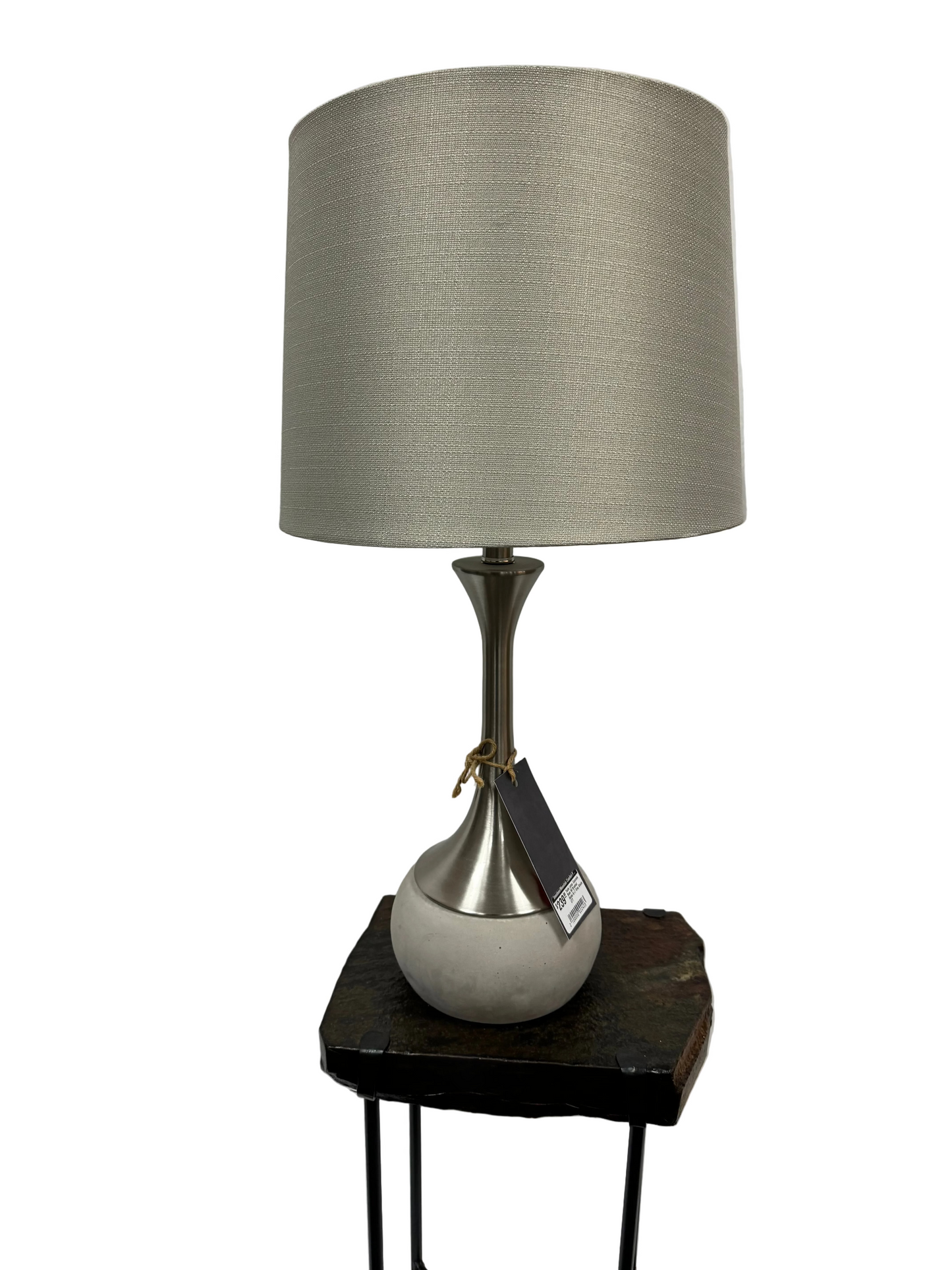 Concrete With Brushed Nickel table lamp