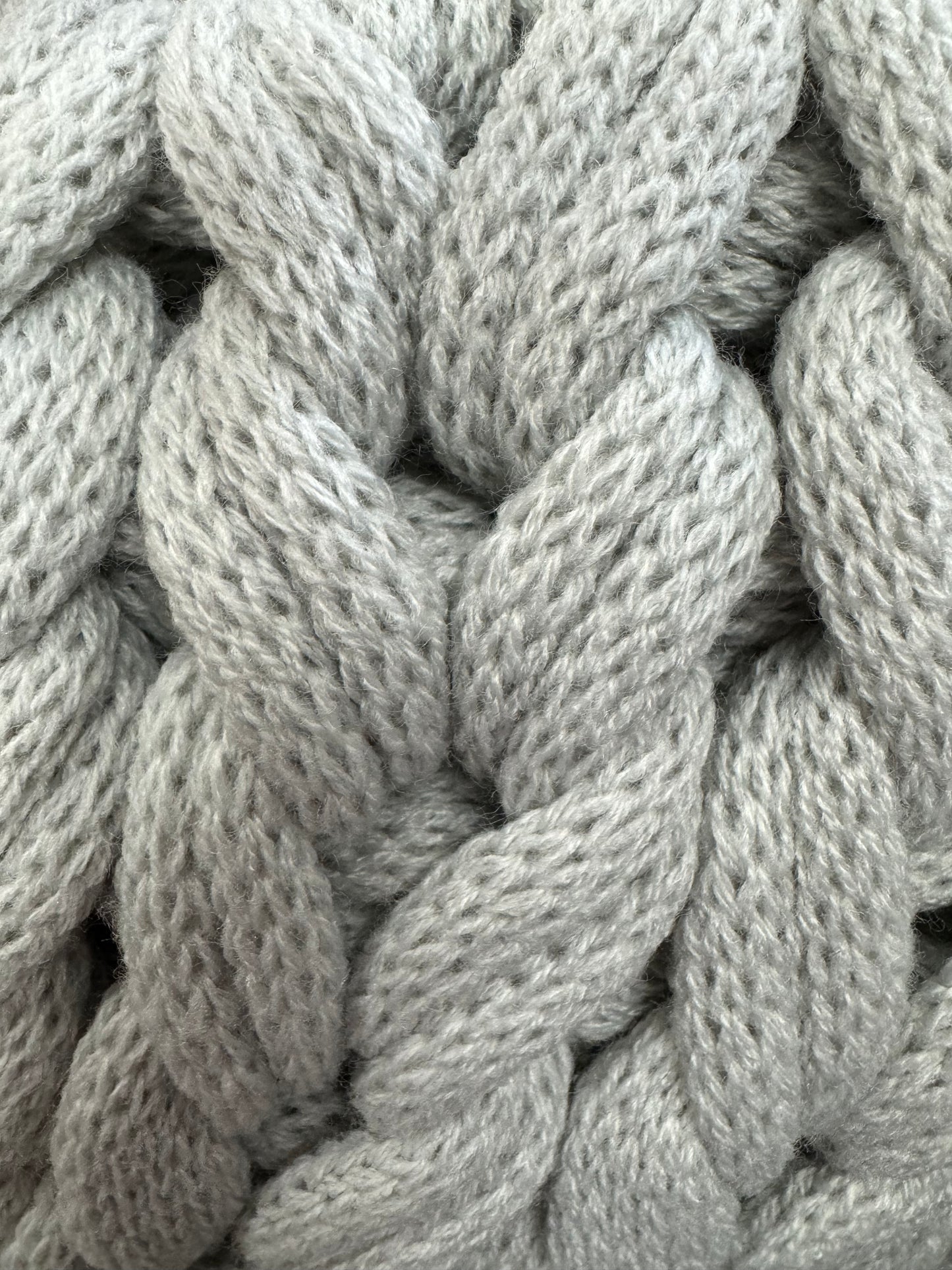 Pale Grey Chunky Knit Throw