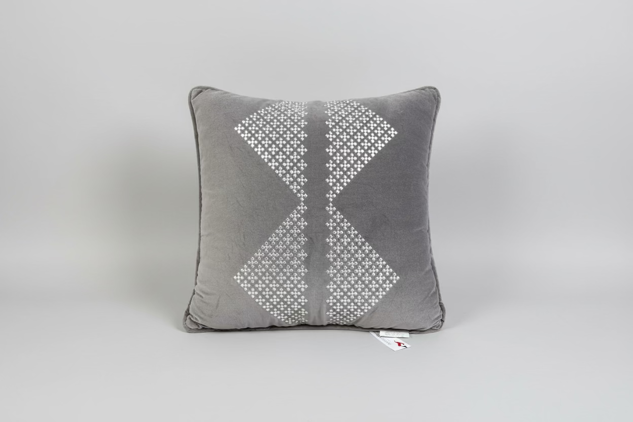 Embroidered Diamond Pillow
