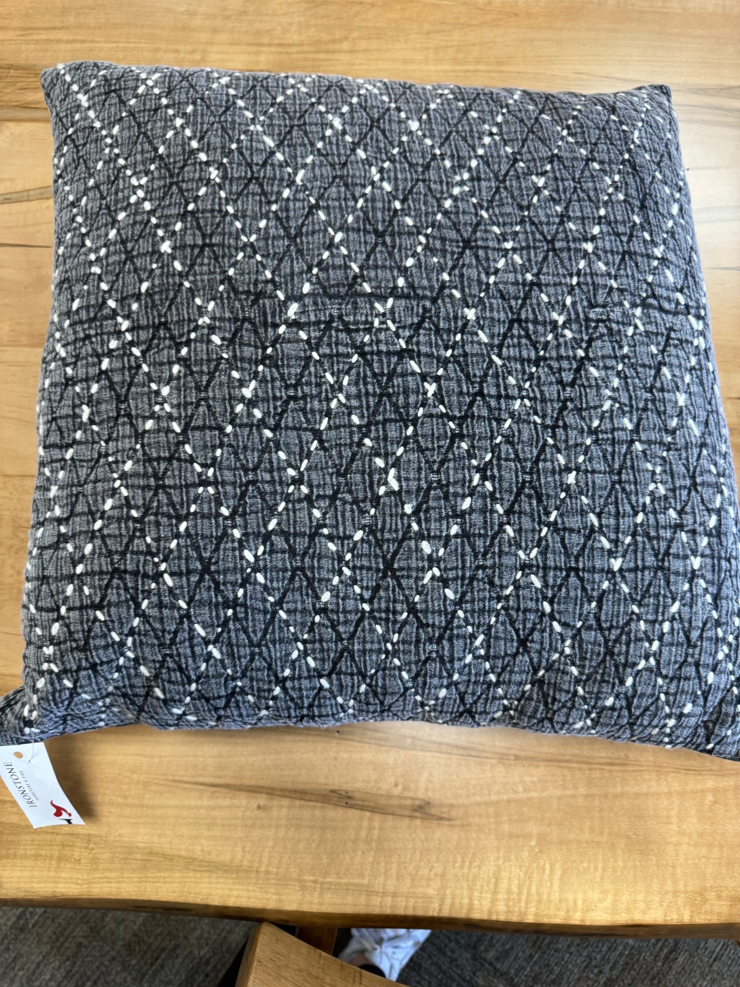 Eleanor Charcoal with White Diamonds pillow
