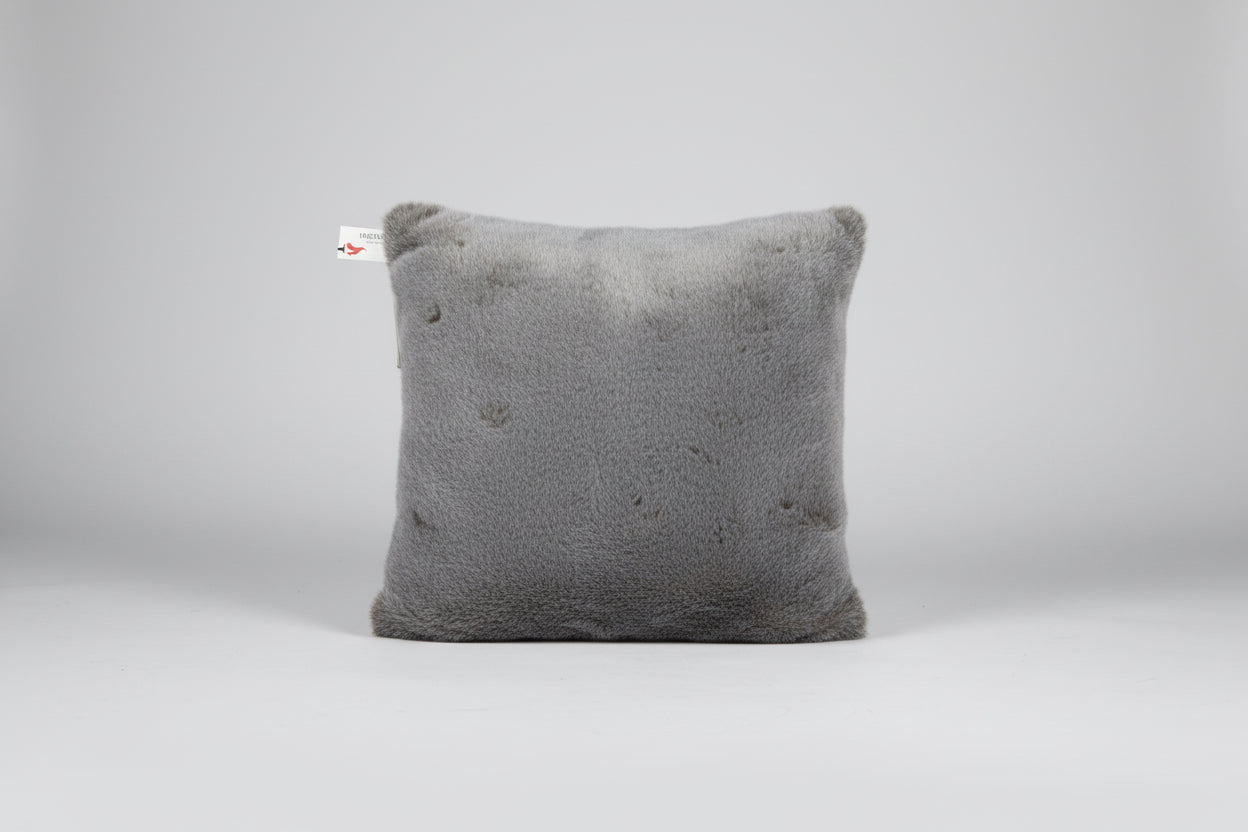 Okemo Grey Faux Fur Pillow