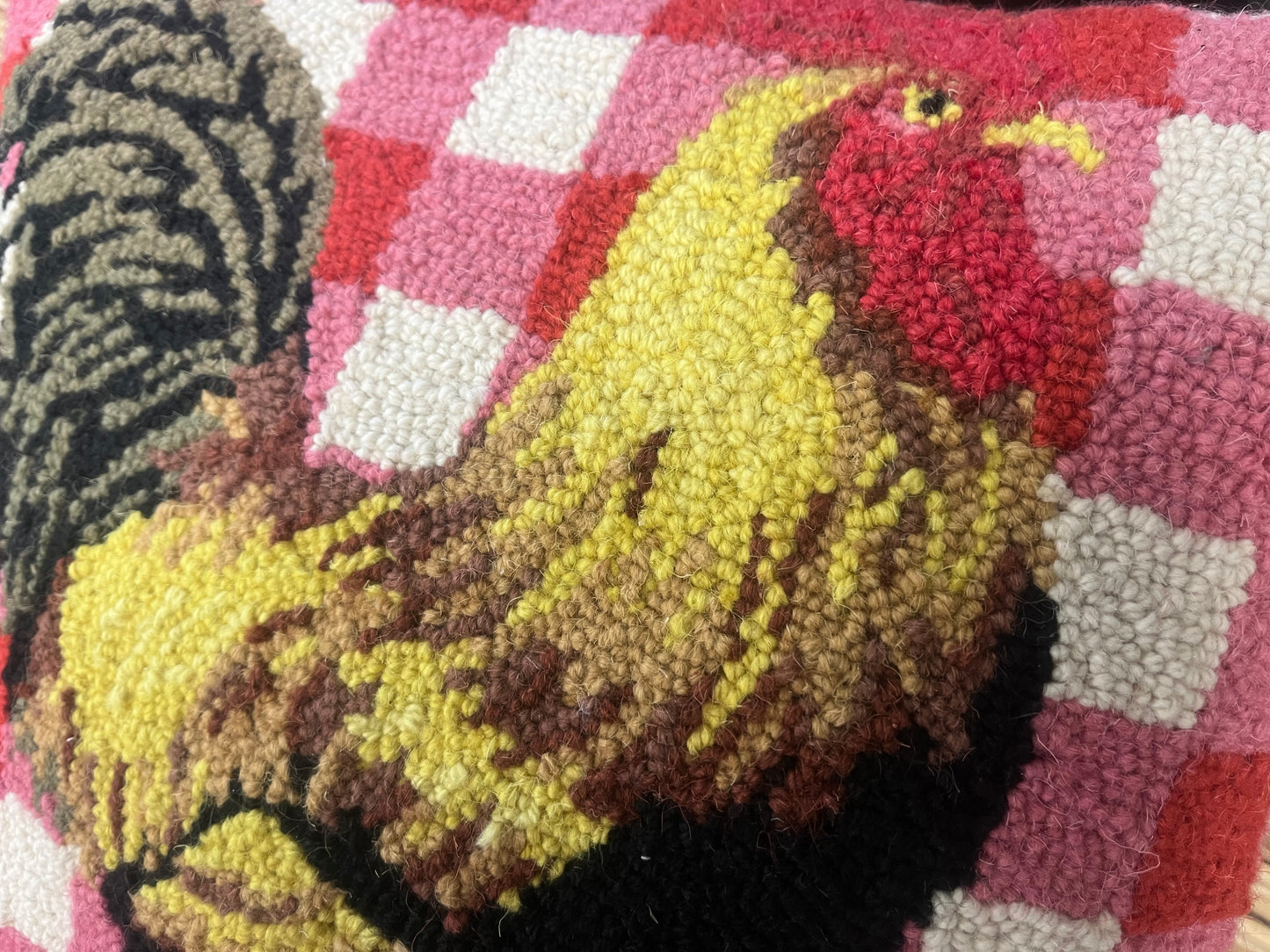 Red Rooster Hook Toss Pillow