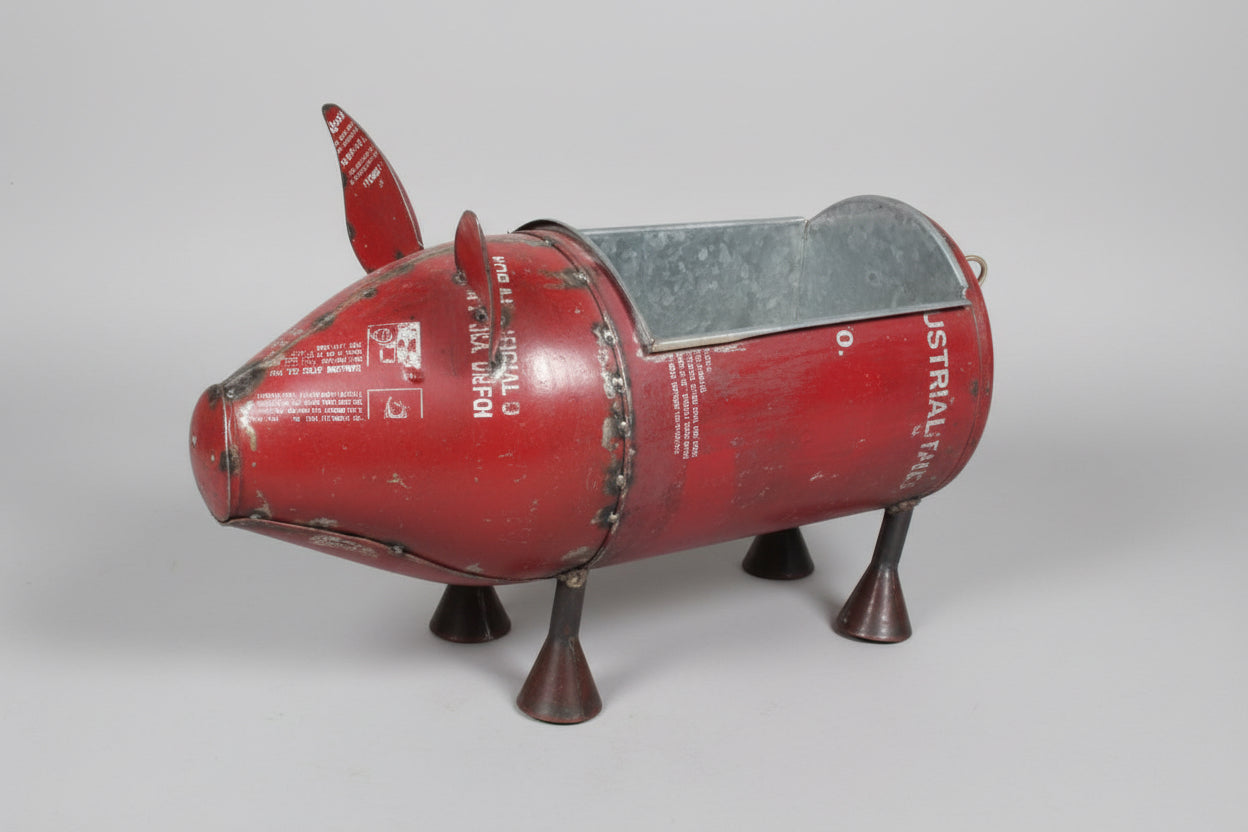 Reclaimed Metal Pig Planter/Cooler