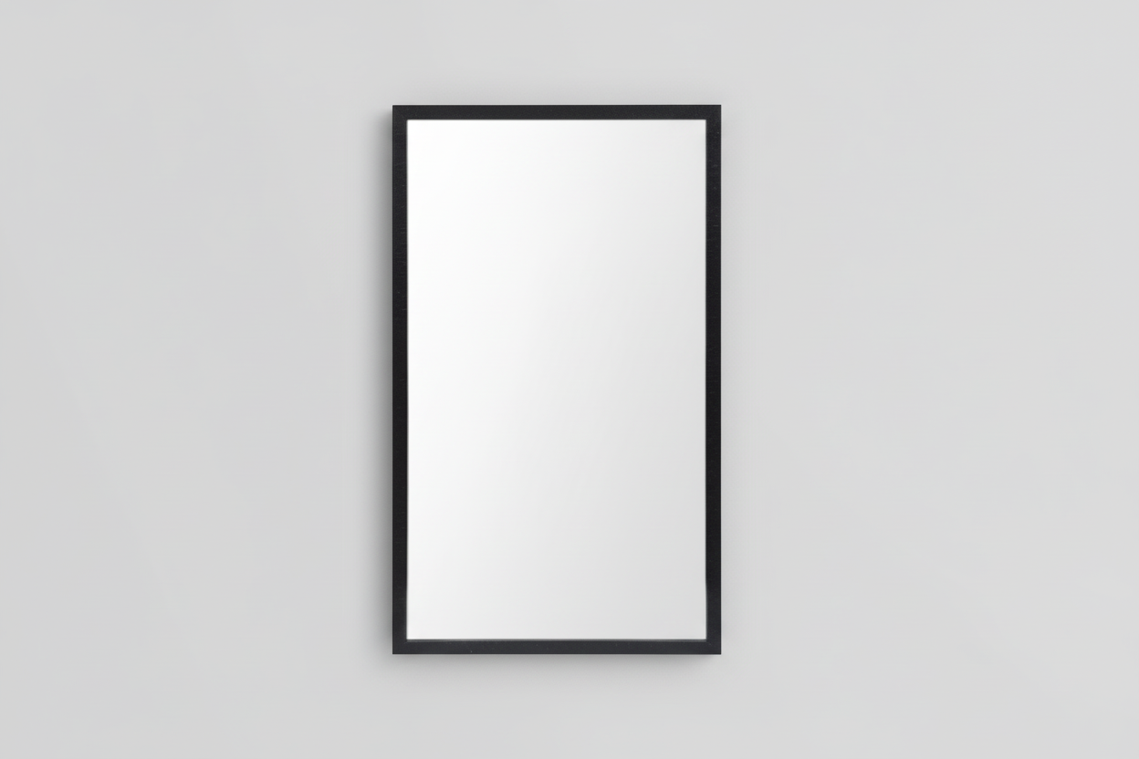 Black Faux Wood Mirror