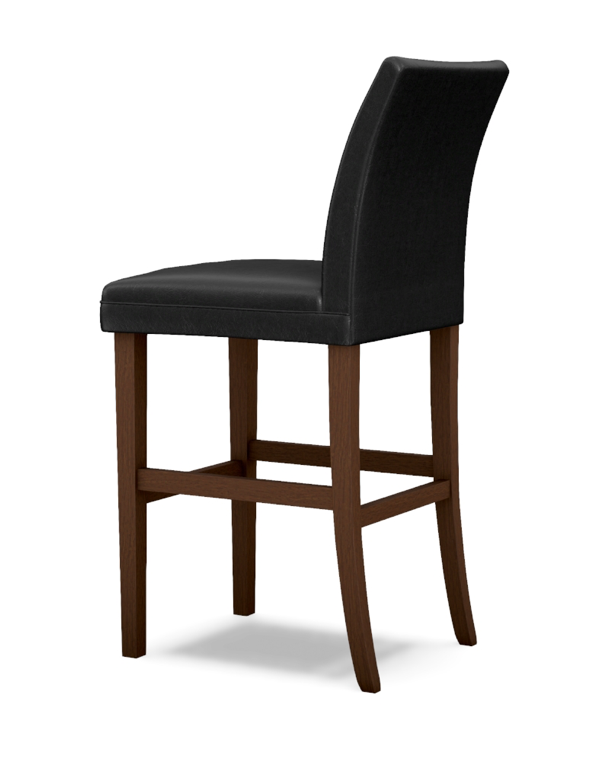 Black Faux Leather Barstool