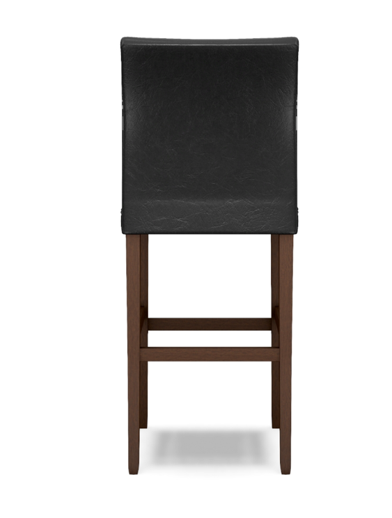 Black Faux Leather Barstool