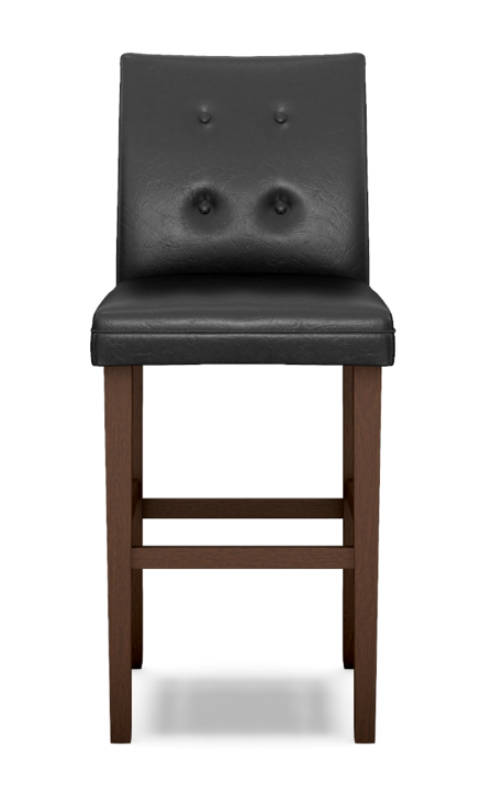 Black Faux Leather Barstool