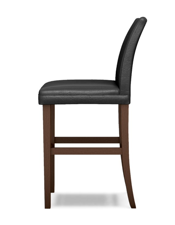 Black Faux Leather Barstool