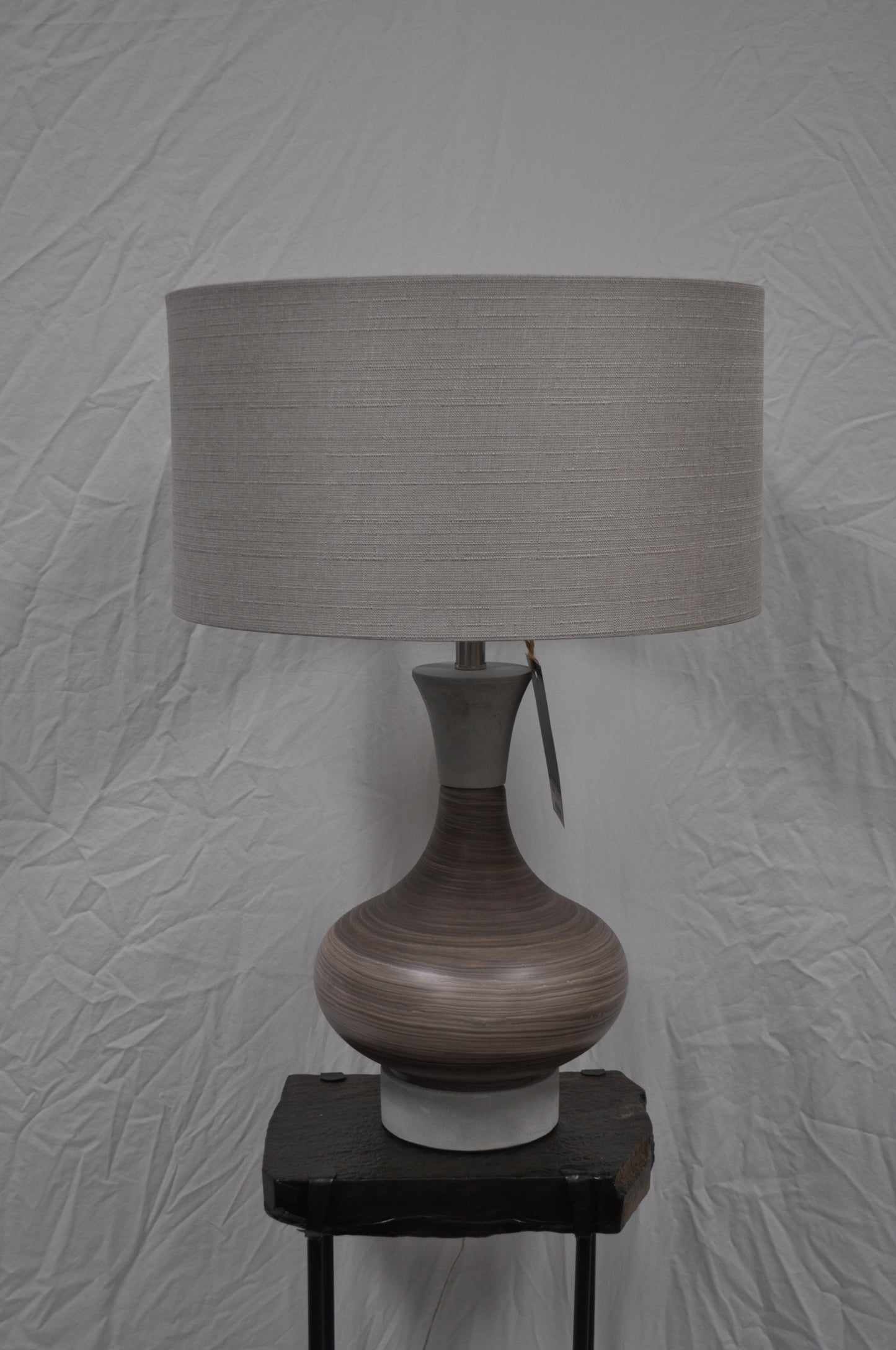 Grey swirl table lamp