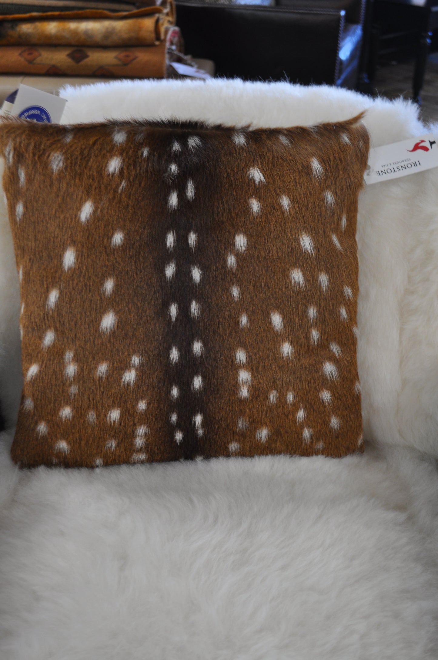 Axis Deer Hair on Hide pillow