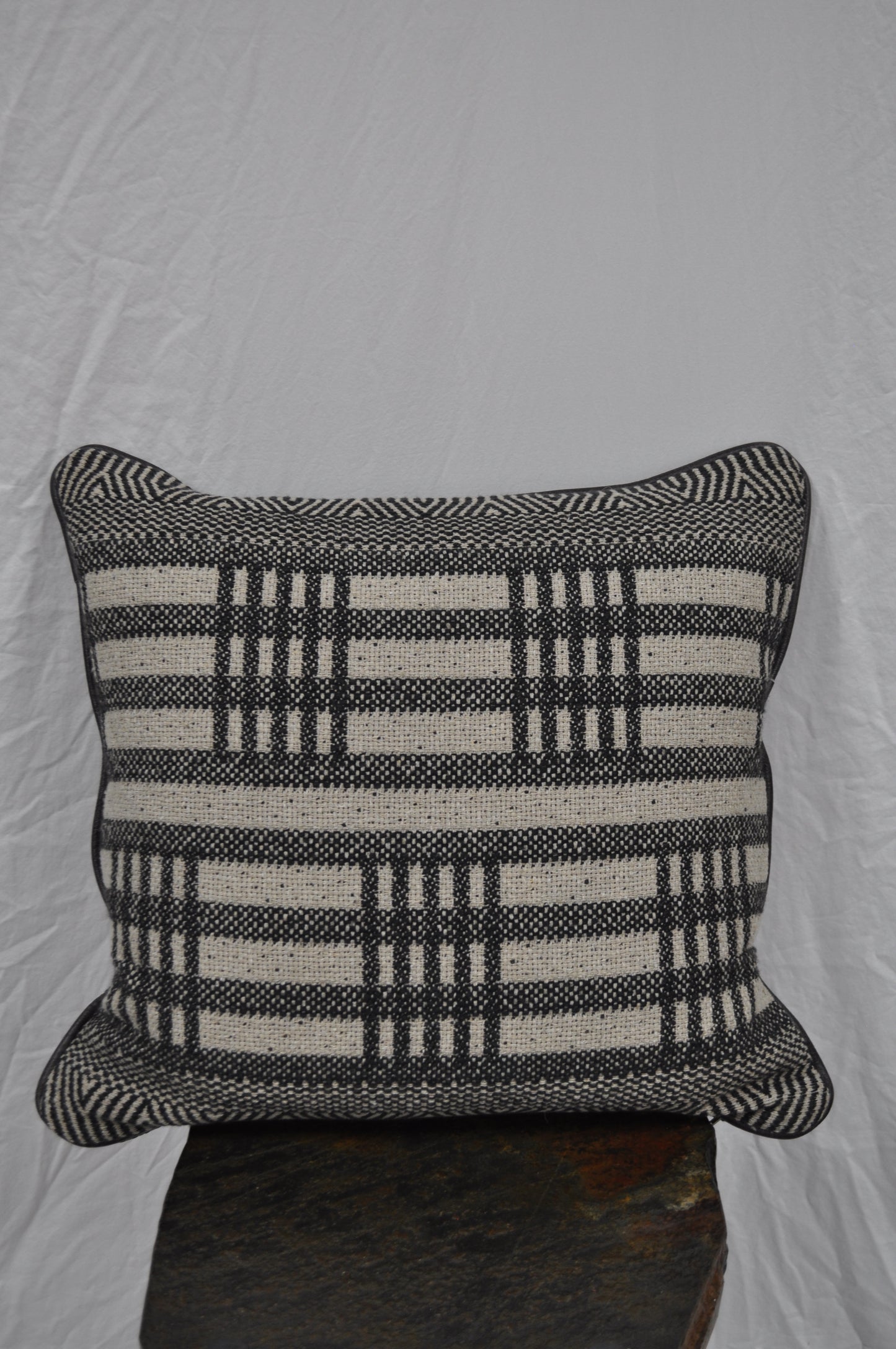 Taupe/ Charcoal Linear Pattern pillow