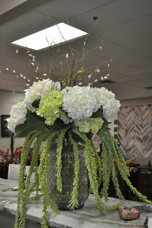 Pickle Jar w/ Wire Floral Arrangment