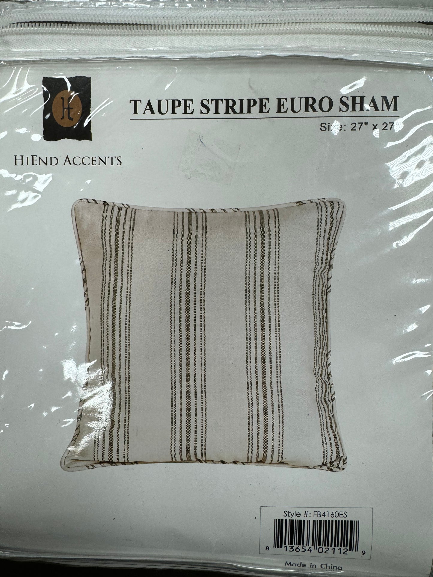 Taupe Stripe Euro Sham