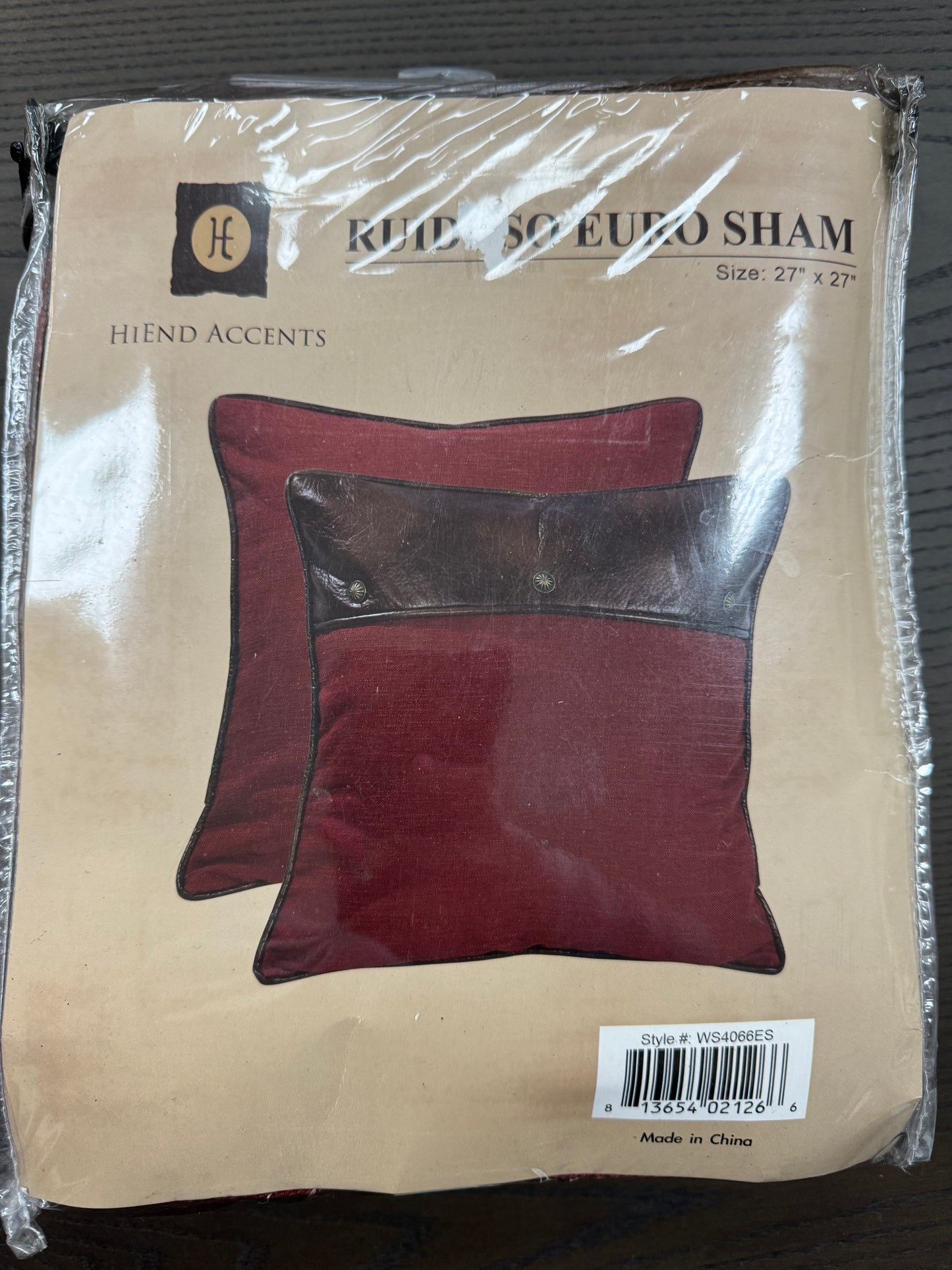 Red reversible Euro Sham