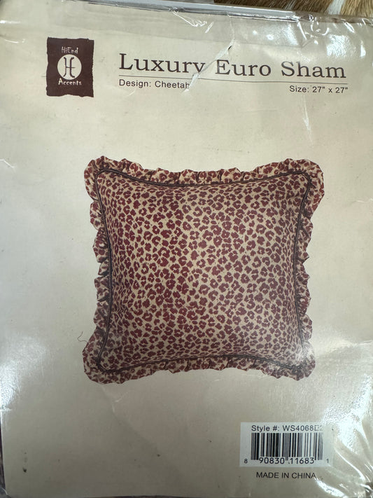 Luxury Red Cheetah Euro Sham