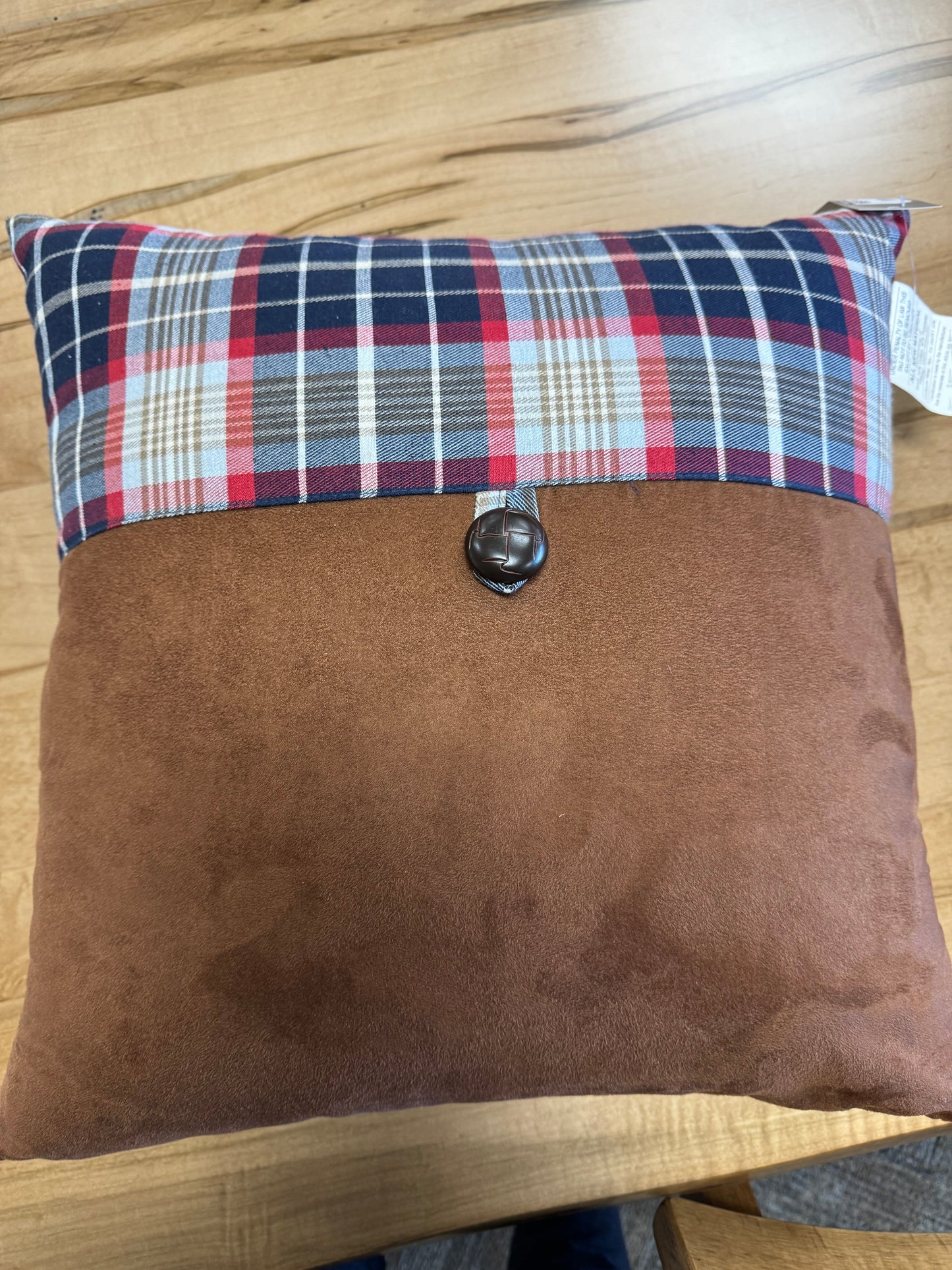 Brown blue plaid envelope pillow