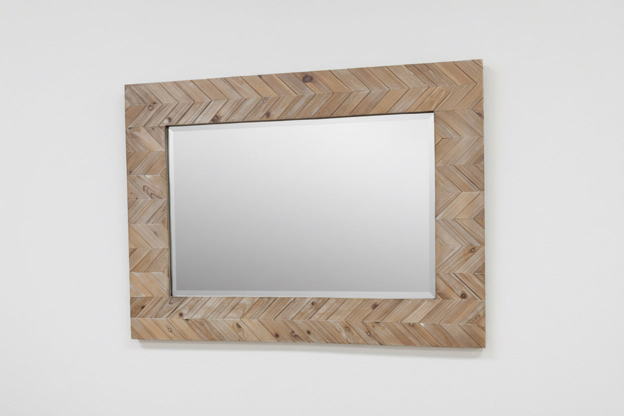 Chevron Pale Wood Mirror