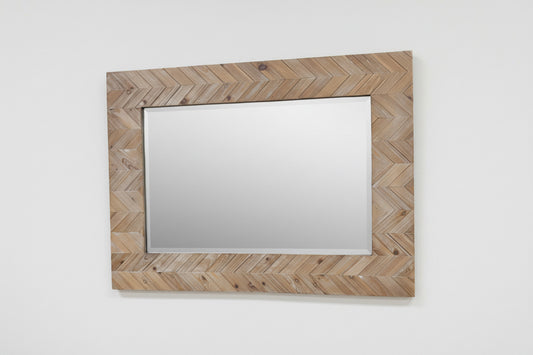Chevron Pale Wood Mirror