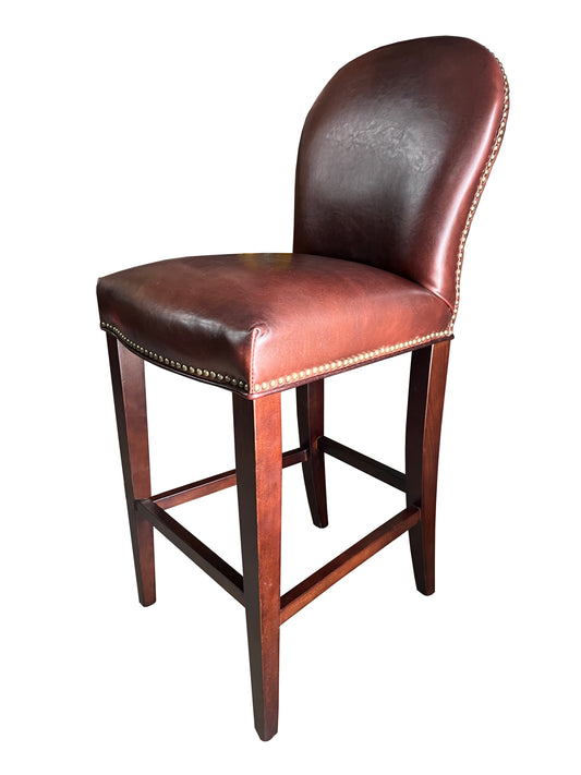 Red/Brown Leather Barstool