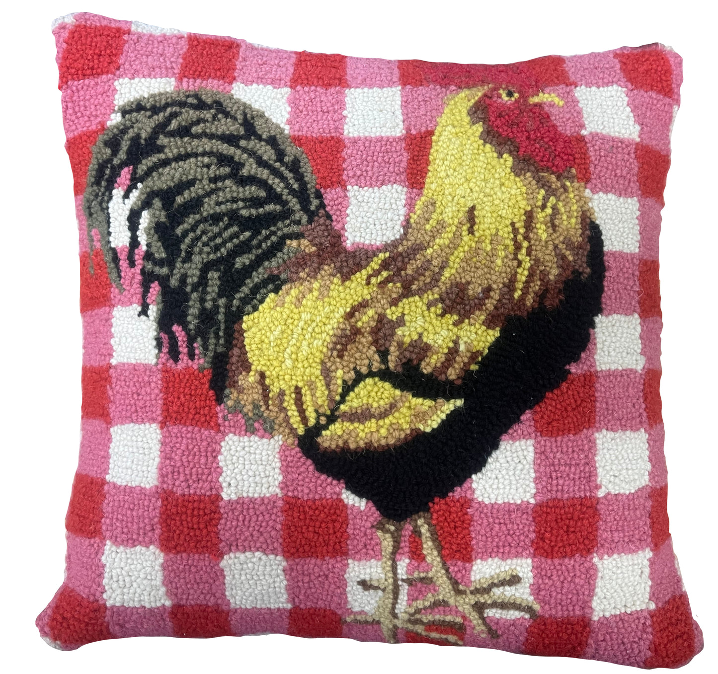 Red Rooster Hook Toss Pillow