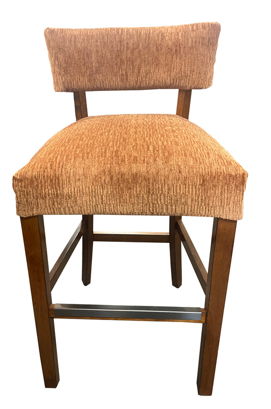 Textured rust fabric barstool