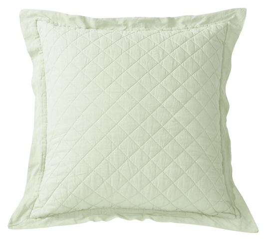 Quilted linen euro sham