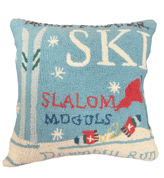 Ski Wool Hook Toss Pillow