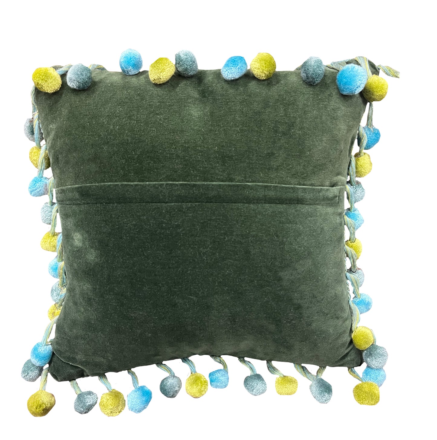 Square Blue and Green Throw Pillow