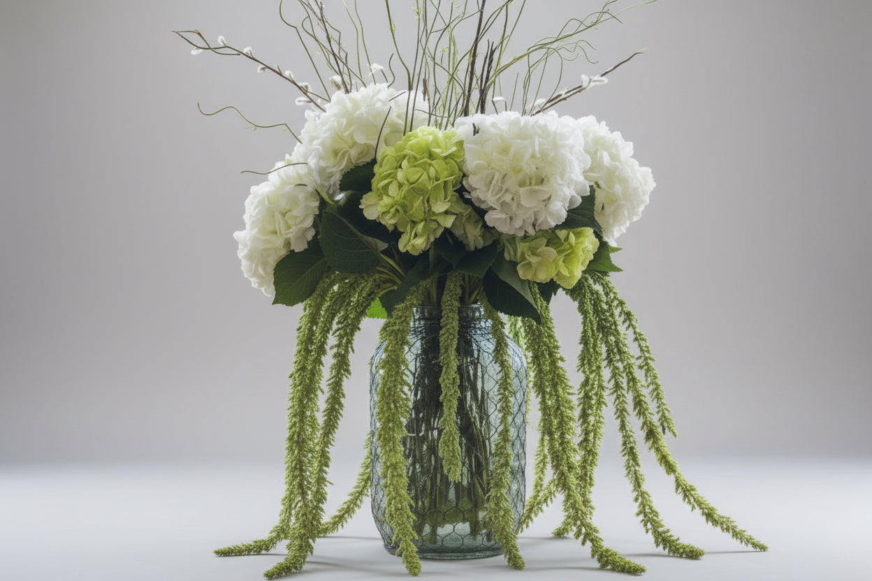 Pickle Jar w/ Wire Floral Arrangment