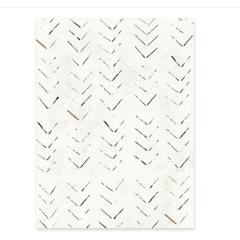 Ethnic Patterns; White W/ Black V' Wall Art