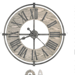 Pale Wood/ Aged Silver Clock