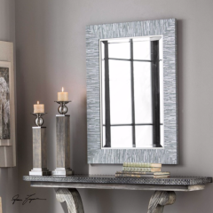 Blue/Gray/Silver Stripe Mirror