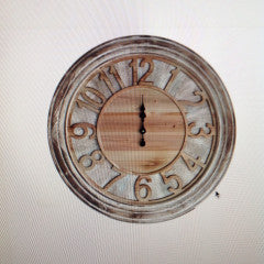 Bleached Pine W/ Raised Pine Numerals Clock