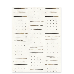 Ethnic Patterns; White/ Black Line&Dots Wall Art