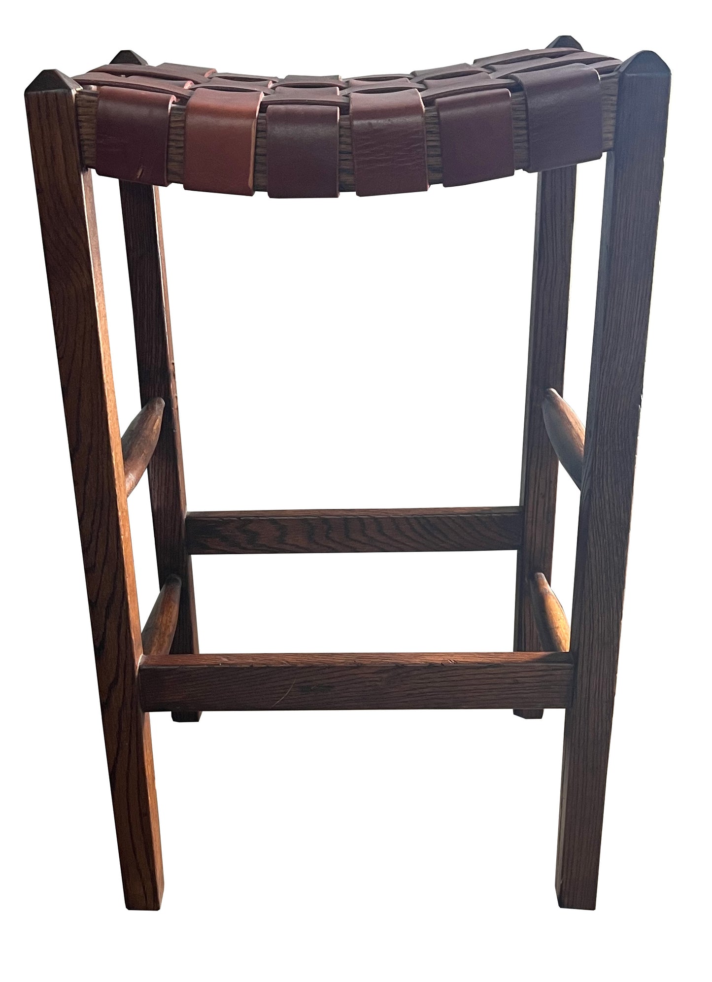 Leather Woven Seat Barstool