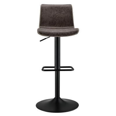 Low Back Gaslift Bar Stool, Vintage Coffee Brown