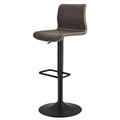 Low Back Gaslift Bar Stool, Vintage Coffee Brown