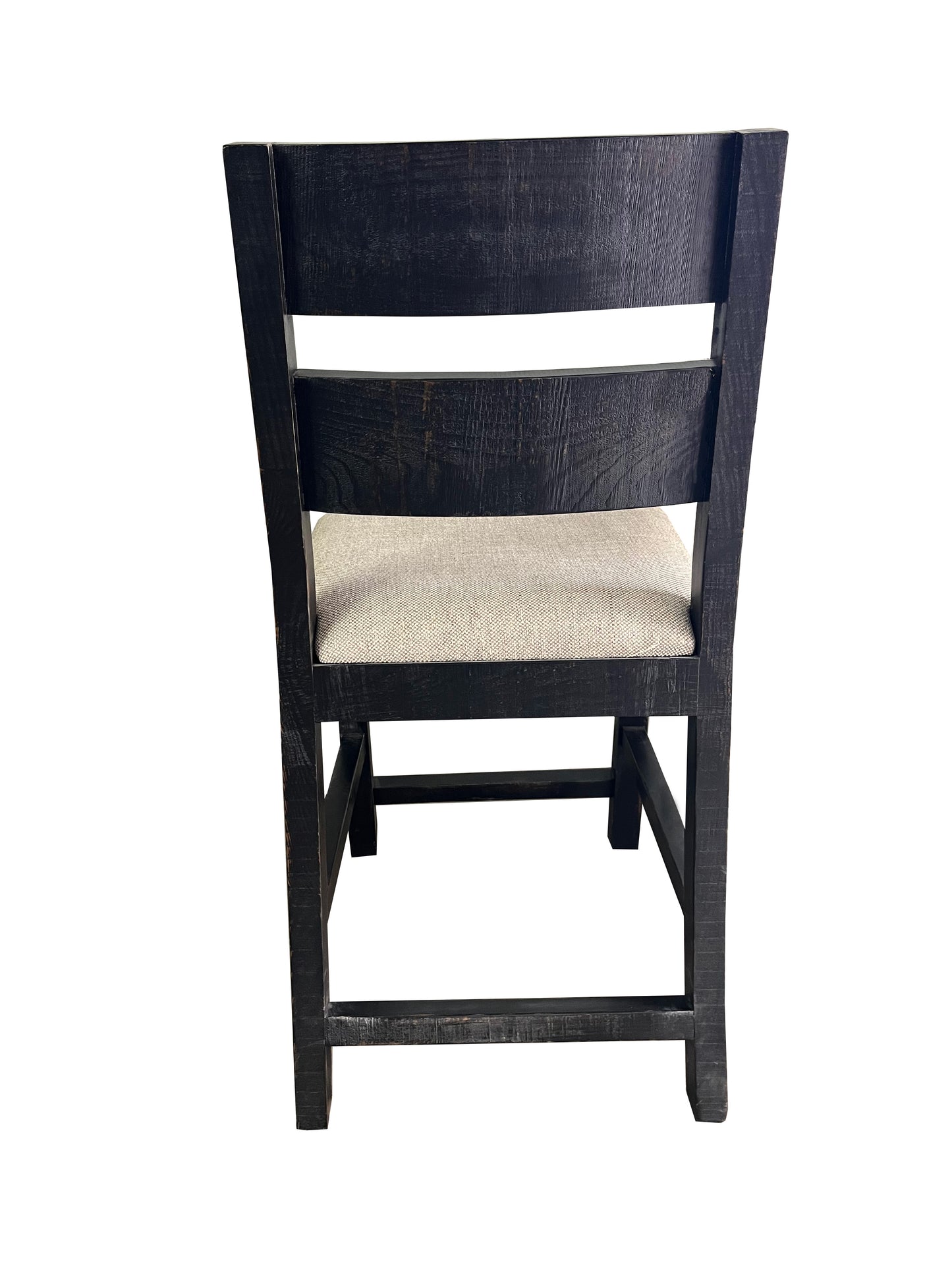 Distressed Black and Beige Counter Stool