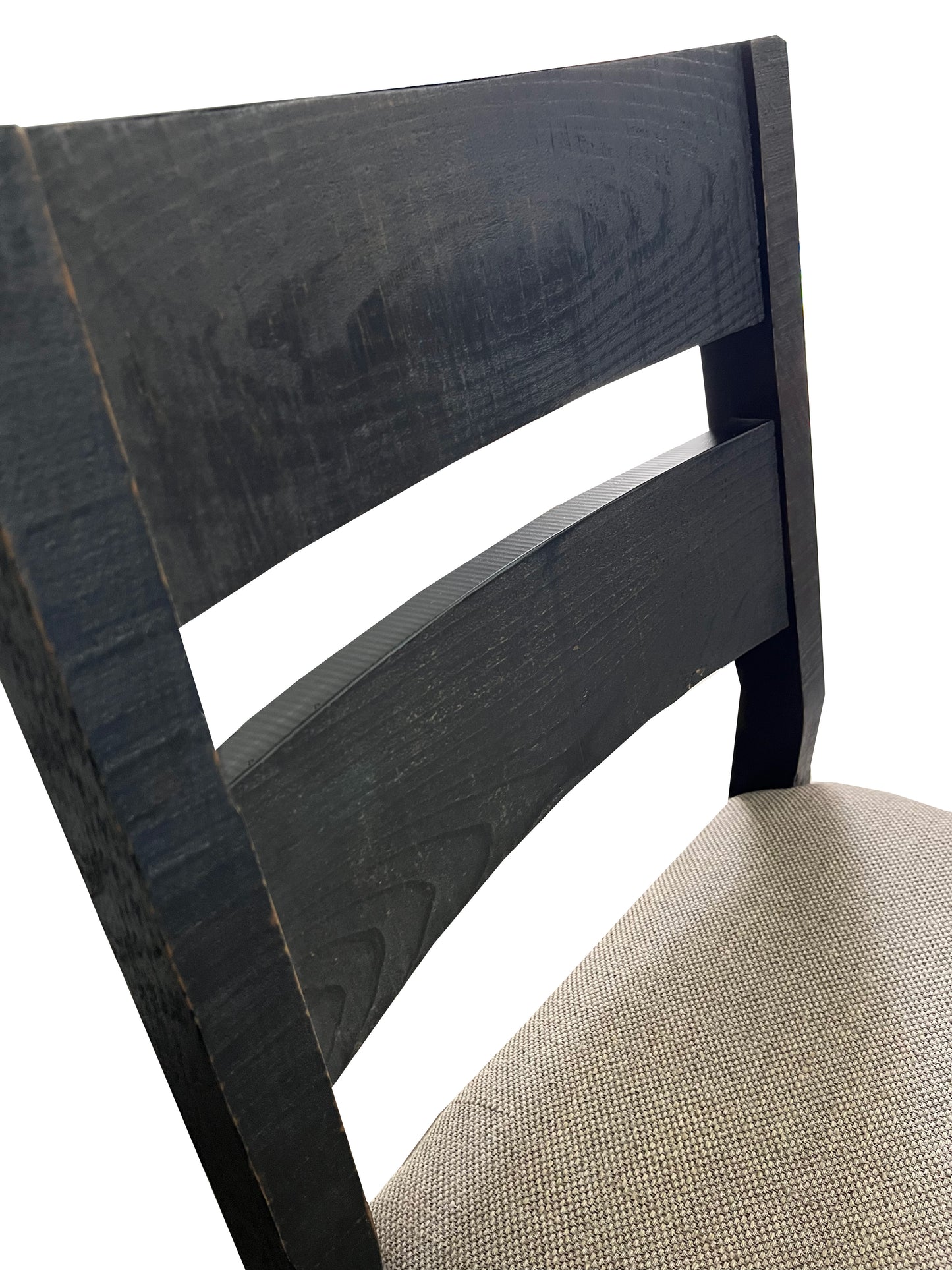 Distressed Black and Beige Counter Stool