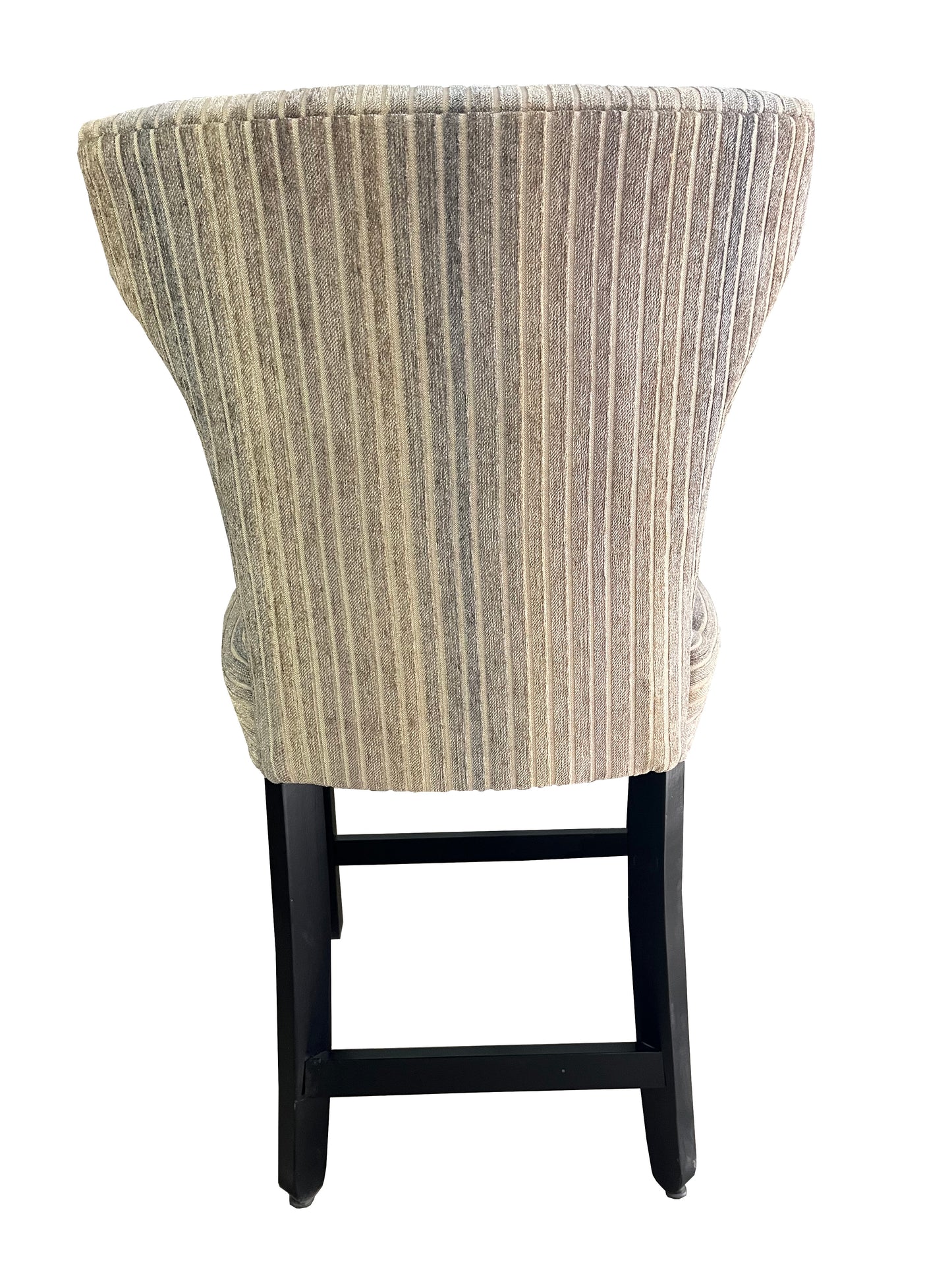 Blue and Gray Striped Fabric Counter Stool